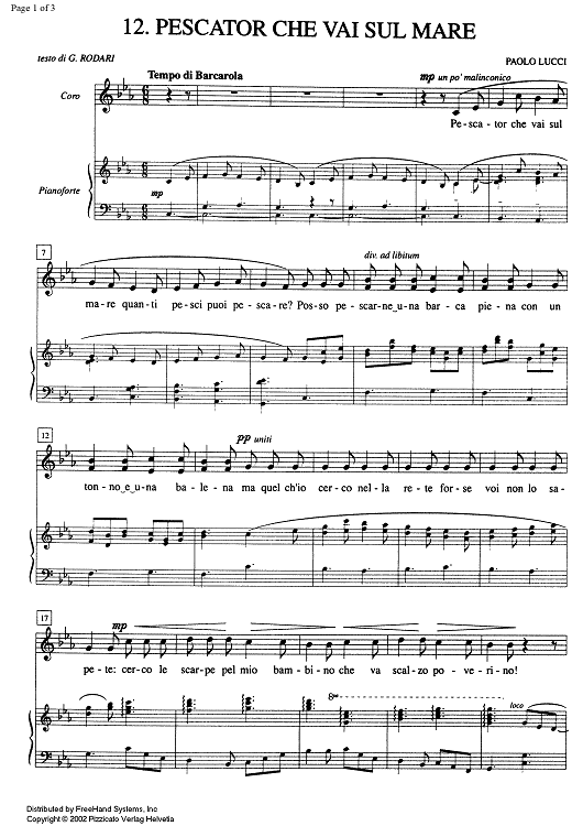 Pescator che vai sul mare