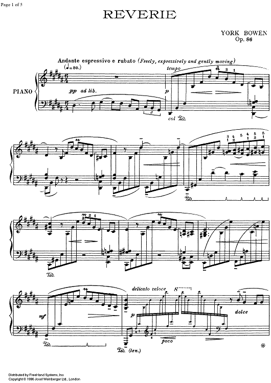 Reverie Op.86