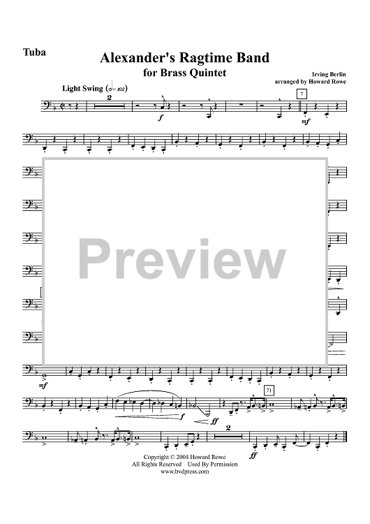 Alexander's Ragtime Band - Tuba