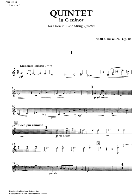 Quintet c minor Op.85 - Horn in F