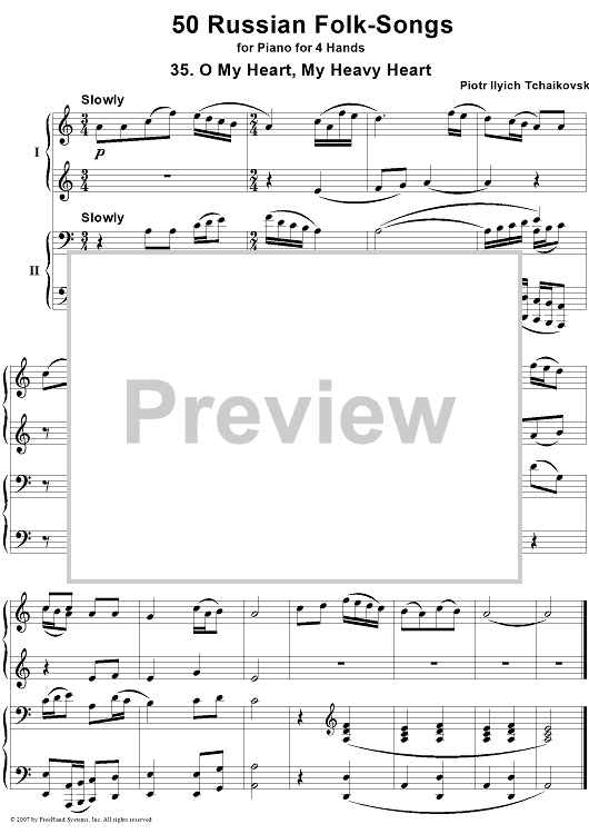 50 Russian Folk-Songs. No. 35. O My Heart, My Heavy Heart