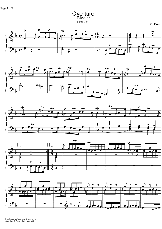 Overture F Major BWV 820