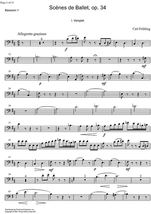 Scènes de Ballet Op.34 - Bassoon 1