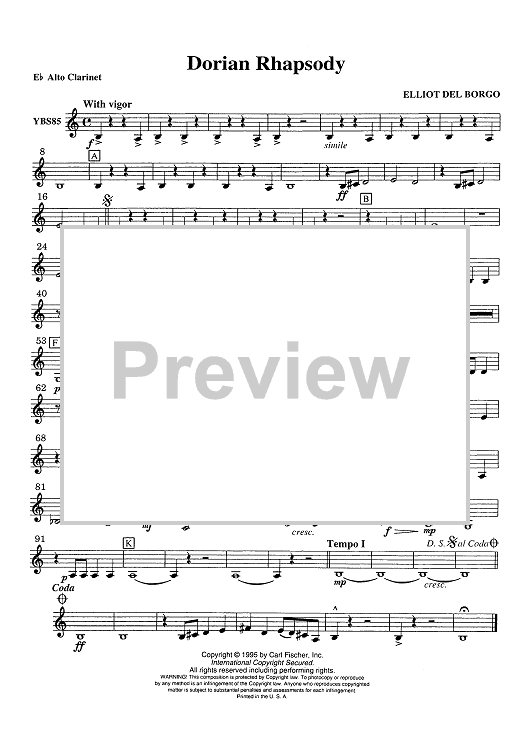 Dorian Rhapsody - Alto Clarinet in Eb