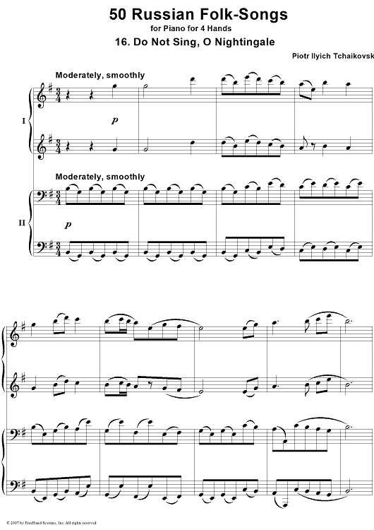50 Russian Folk-Songs. No. 16. Do Not Sing, O Nightingale