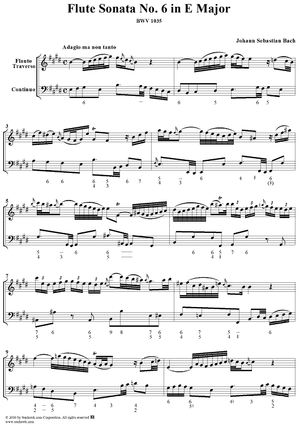 Flute Sonata no. 6 in E major (BWV1035)