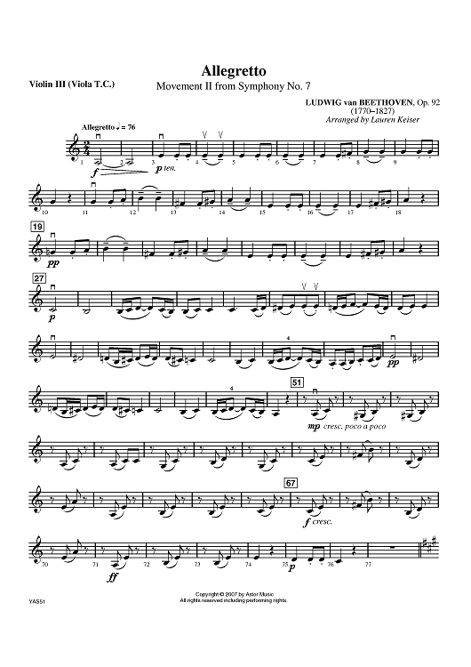 Allegretto - Violin 3