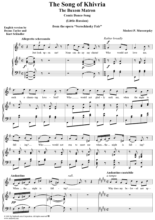 Song of Khivria, from the opera "Sorochinsky Fair"