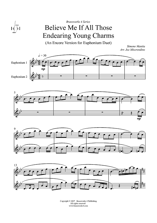 Believe Me If All Those Endearing Young Charms - Euphoniums BC