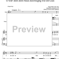 O wär dein Haus durchsichtig wie ein Glas (Italienisches Liederbuch)