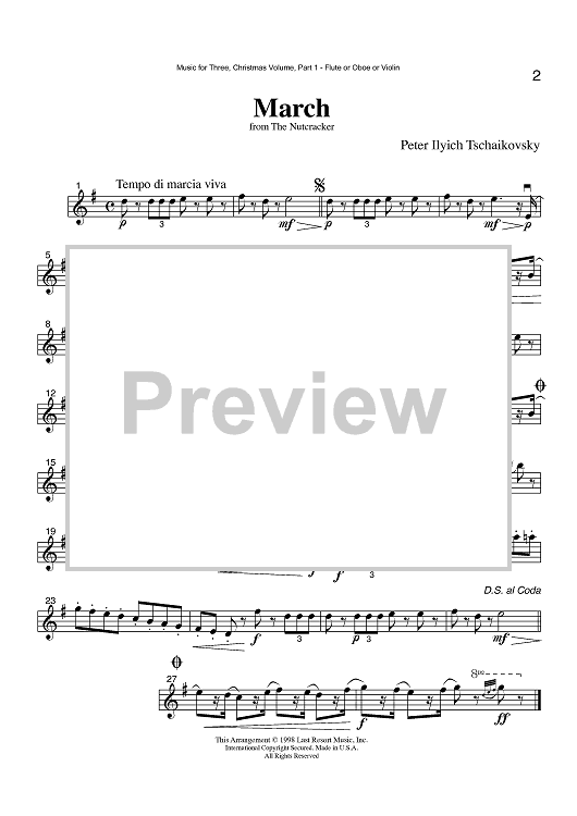 March from the Nutcracker - Part 1 Flute, Oboe or Violin