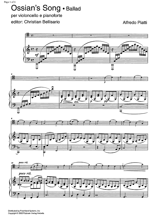 Ossian's song - Score