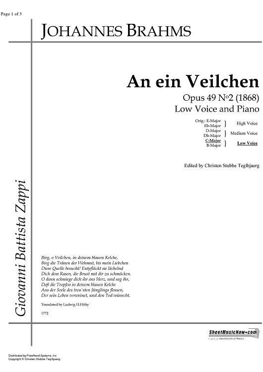 An ein Veilchen Op.49 No. 2