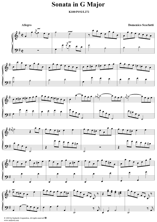 Sonata in G major, K. 180