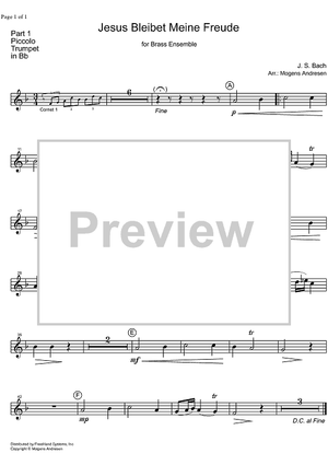 Jesu, Joy of Man's Desiring BWV 147 - Piccolo Trumpet in B-flat