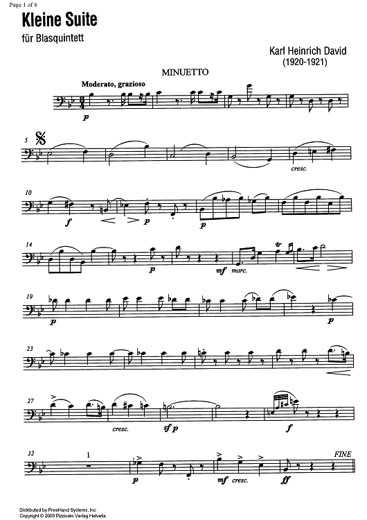 Kleine Suite (Little Suite) - Bassoon