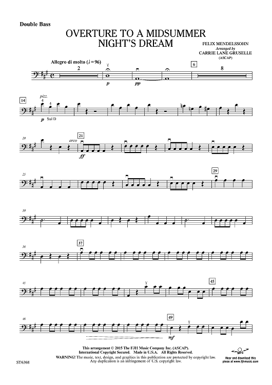 Overture to a Midsummer Night's Dream - Double Bass