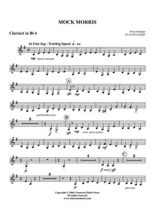 Mock Morris - Clarinet 4 in B-flat