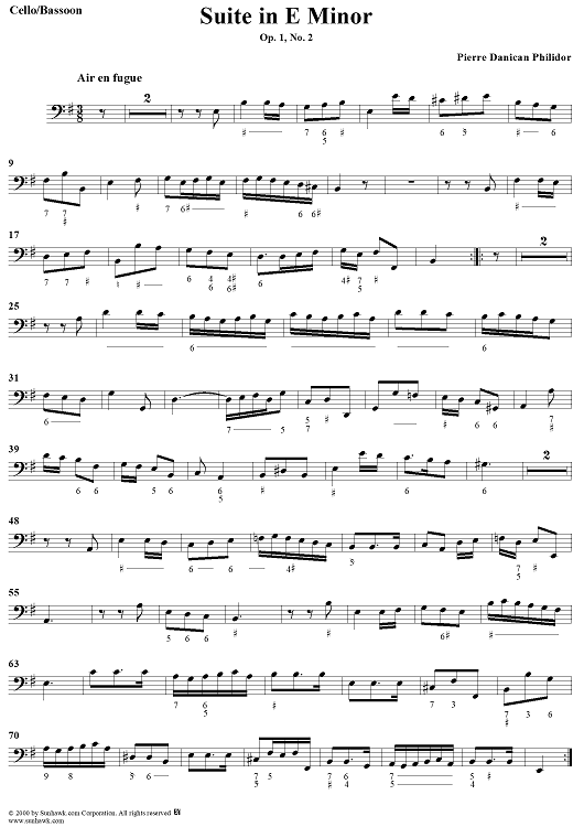 Suite in E Minor, Op. 1, No. 2 - Cello/Bassoon
