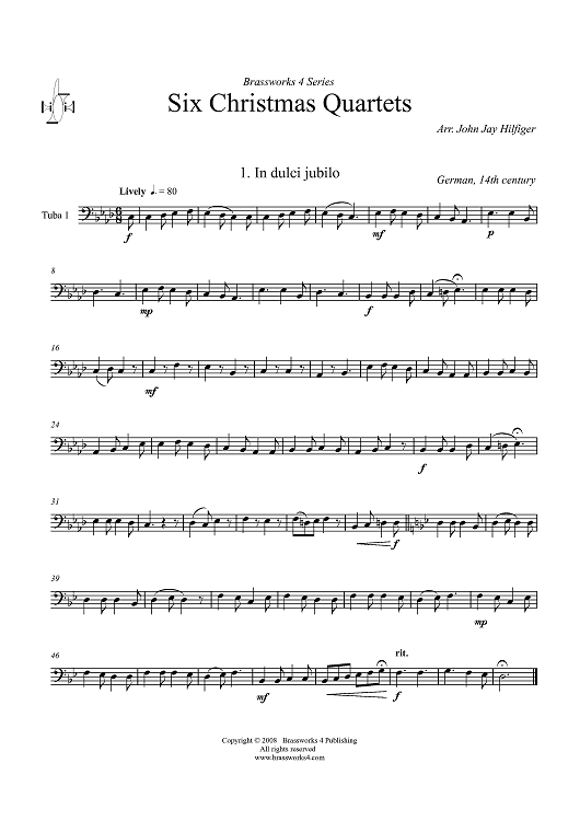 Six Christmas Quartets - Tuba 1