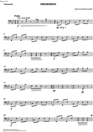 Wienerisch Op.207 - Cello
