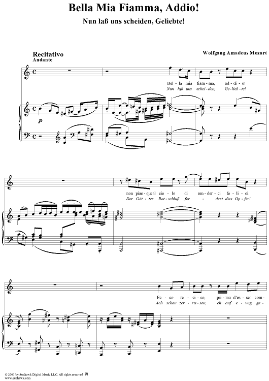 Bella mia fiamma, addio! (Nun lass uns scheiden, Geliebte!), rec. and aria
