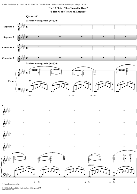 The Holy City: Part II. "Adoration", No. 15, "List! The Cherubic Host", "I Heard the Voice of Harpers"