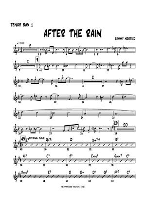 After the Rain - Tenor Sax 1