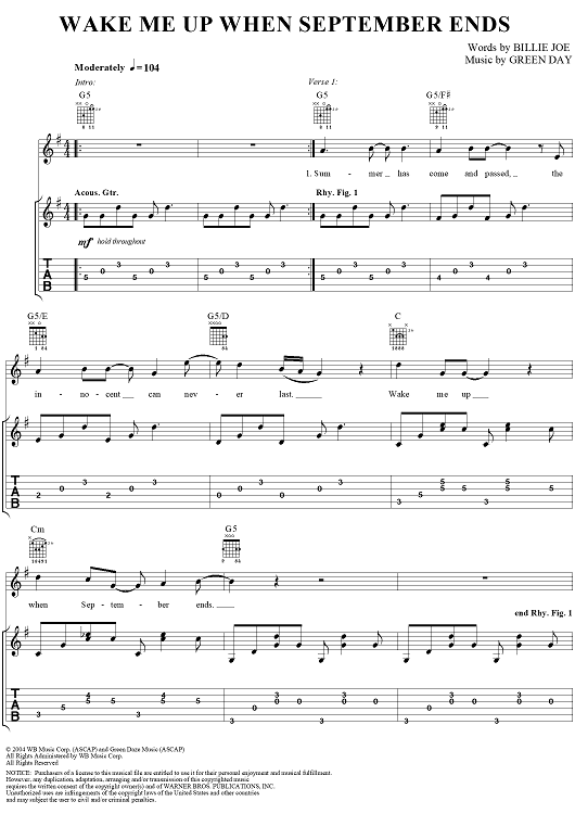 Wake Me Up When September Ends