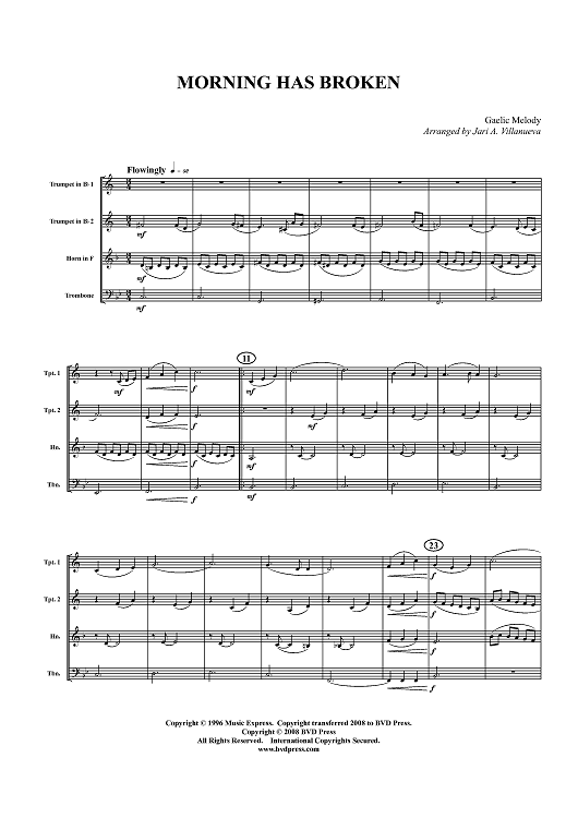 Morning Has Broken - Score