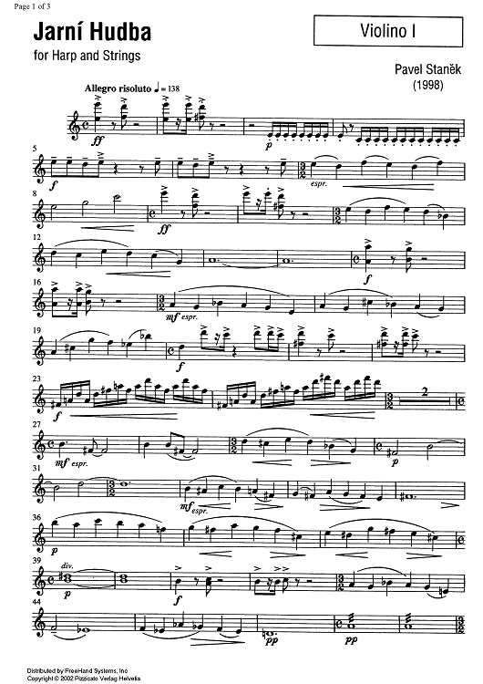 Jarní Hudba - Violin 1