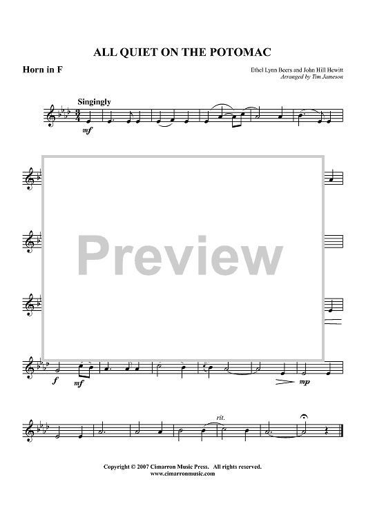 All Quiet on the Potomac - Horn in F