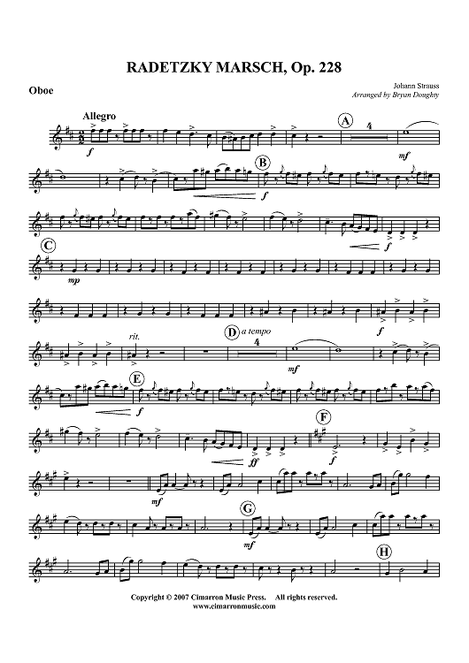 Radetzky Marsch - Oboe