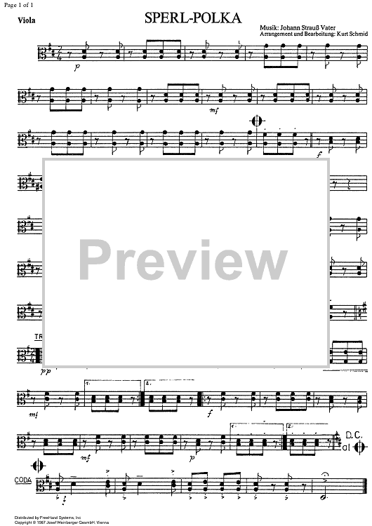 Sperl Polka Op.133 - Viola