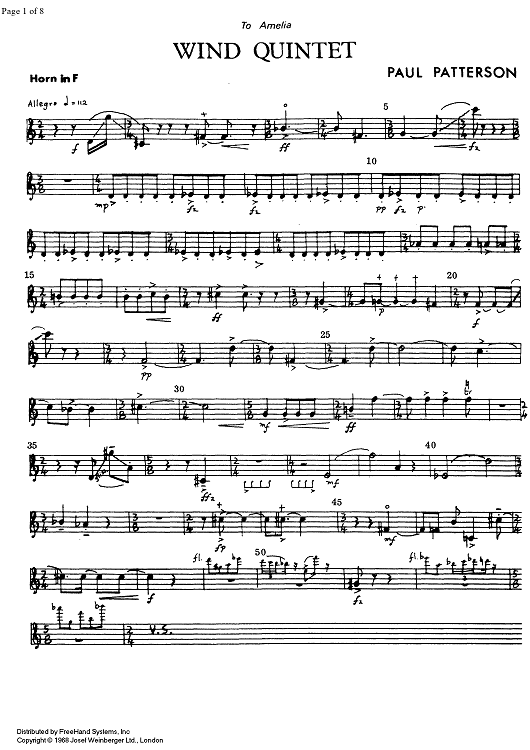 Wind Quintet - Horn in F