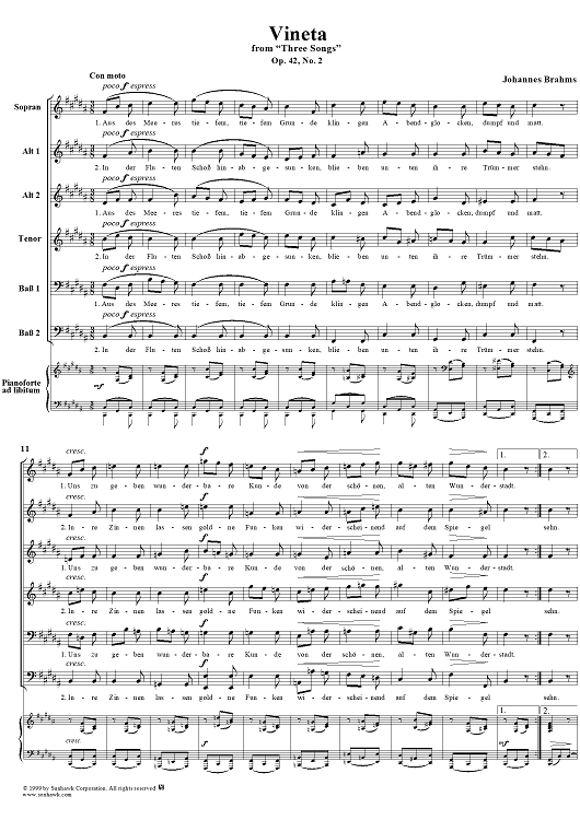 Vineta - No. 2 from "Three Songs" Op. 42