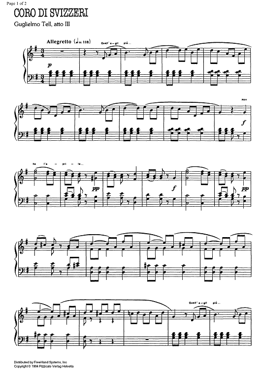 Coro di Svizzeri from Wilhelm Tell