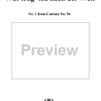 Was frag' ich nach der Welt - No. 1 from Cantata No. 94 - BWV94