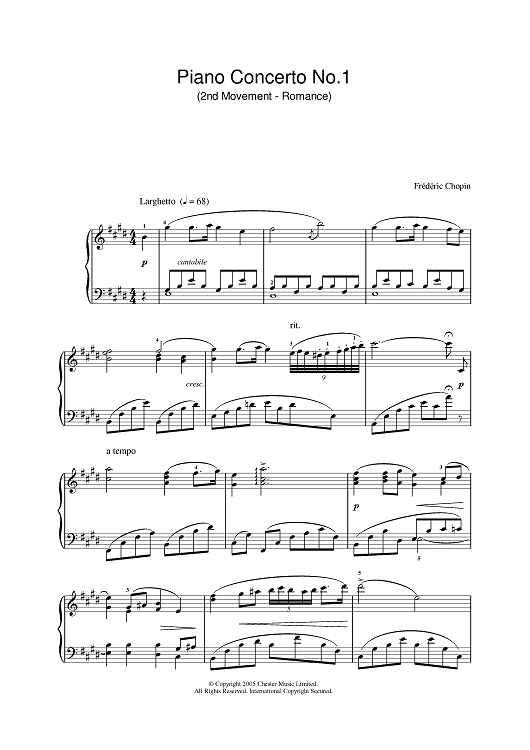 Piano Concerto No.1 (2nd Movement - Romance)