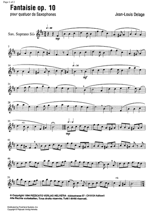 Fantaisie Op.10 - Soprano Saxophone