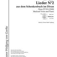 Lieder No. 2 aus dem Schenkenbuch im Divan Op.25 No. 6