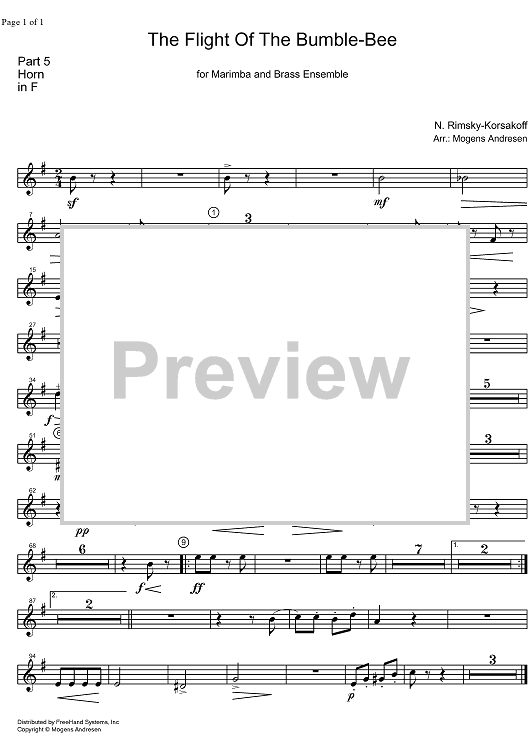 The Flight of the Bumble-Bee from "The Tale of Tsar Sultan" - Horn in F