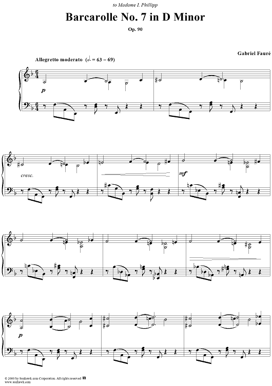 Barcarolle no. 7 in D Minor - op. 90
