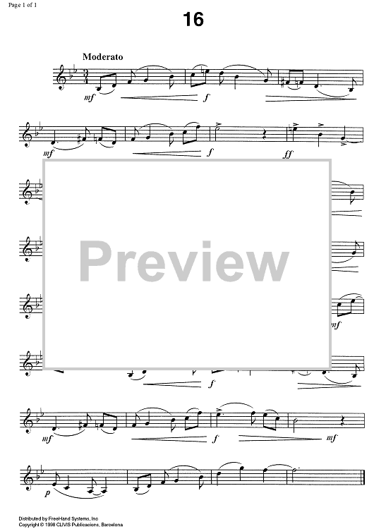 Studies for clarinet, Vol. 2 No.16 - Clarinet