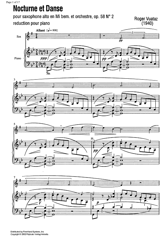 Nocturne et Danse Op.58 No. 2 - Piano Score