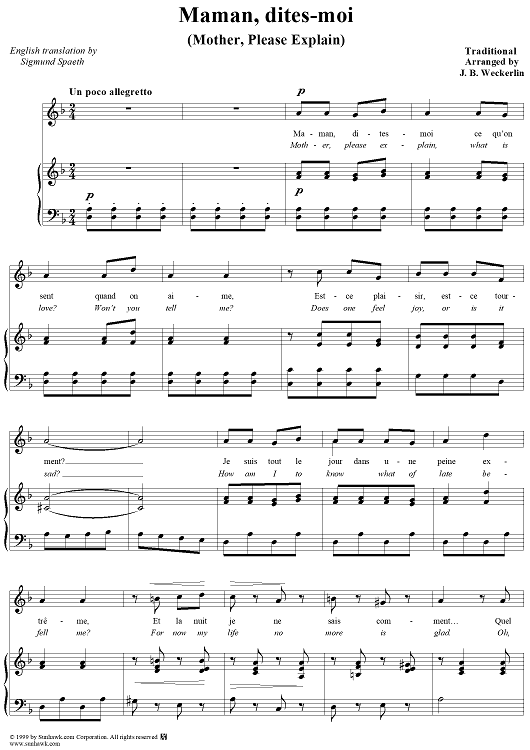 Maman, dites-moi - (Mother, Please Explain)