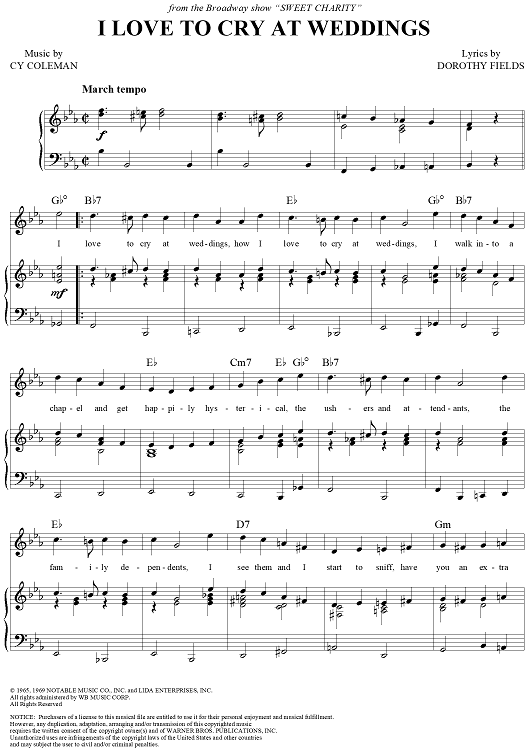 I Love to Cry at Weddings