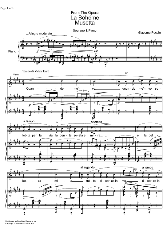 Musetta Aria from La Bohème