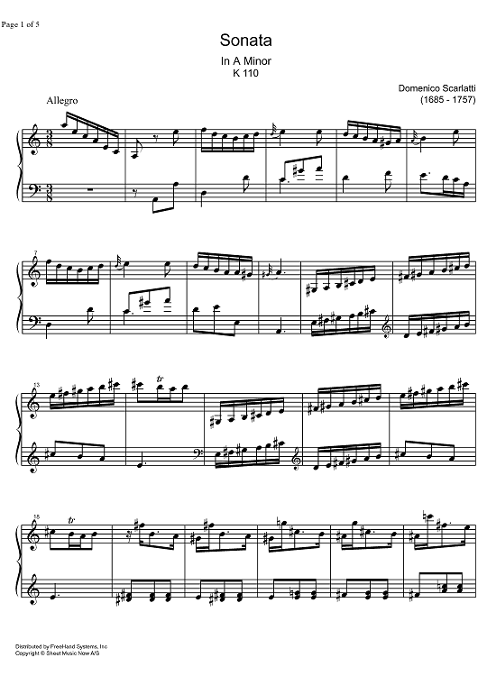 Sonata a minor K110