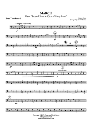 March from "Second Suite in F for Military Band" - Bass Trombone 1